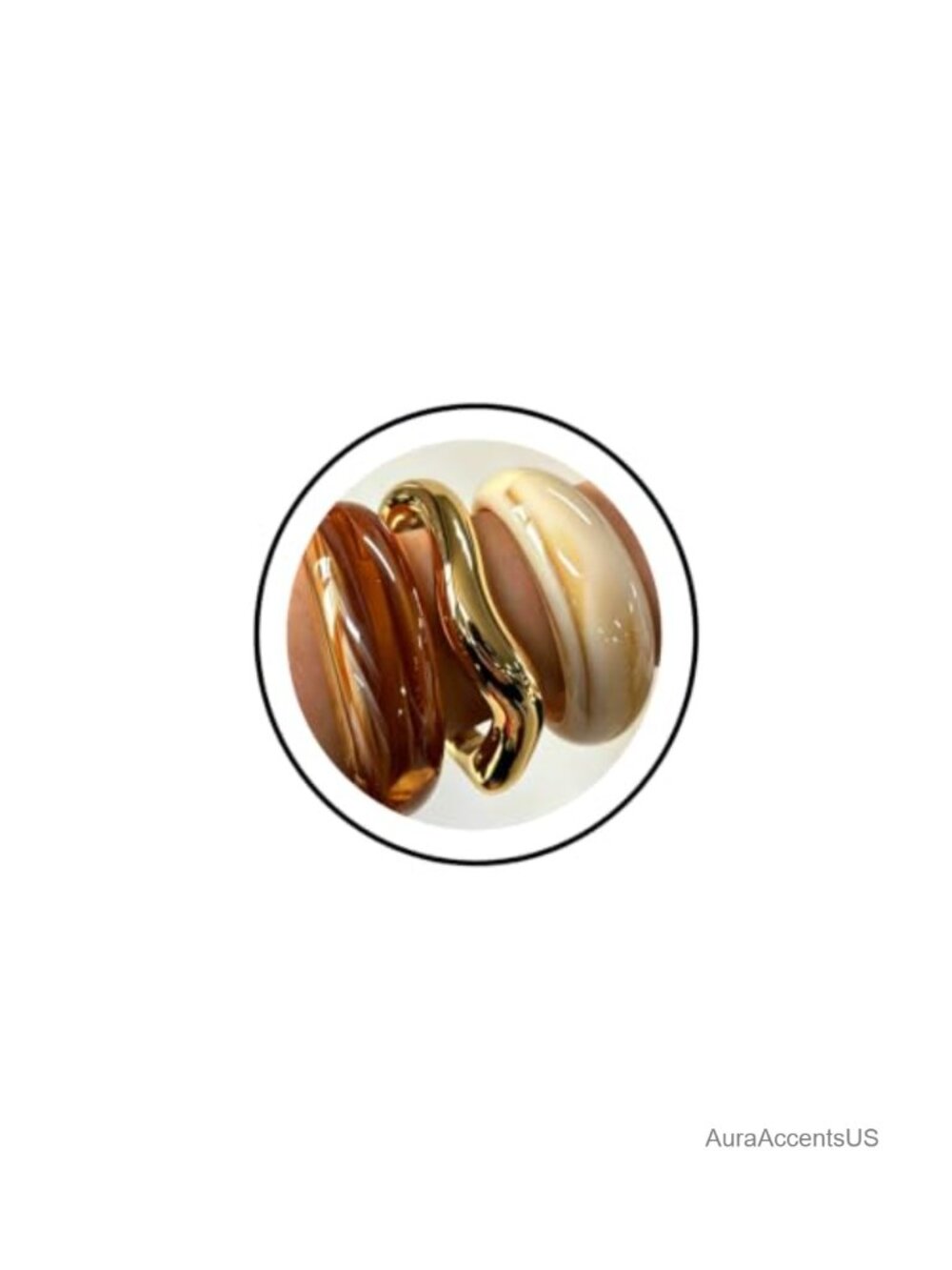 Chunky Resin Acrylic Bangle Set Gold Plated Cuff Stackable Bracelets Women